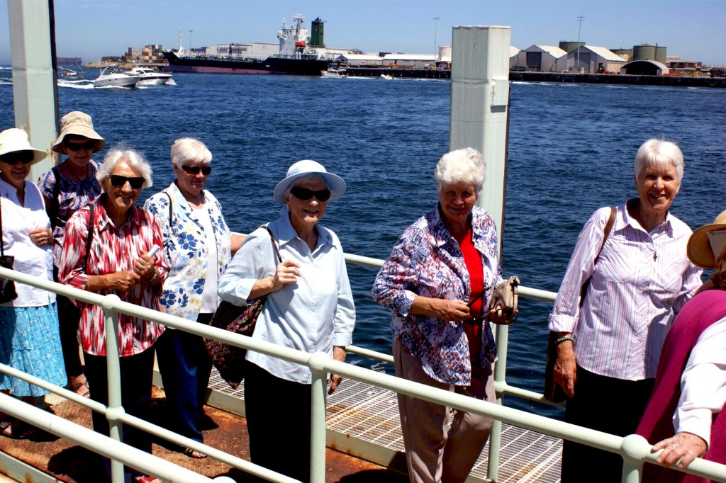 The Sisters of Mercy board the boat at Fremantle which retraced the voyage of first Sisters arrival in Western Australia on 9 January 2016. Photo: Supplied.
