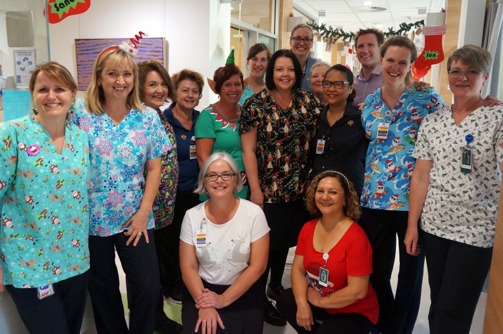St John of God Murdoch Hospital’s Cancer Centre staff recently embraced the spirit of Christmas and delighted their patients with a coordinated dance and beautiful decorations. Photo: Supplied