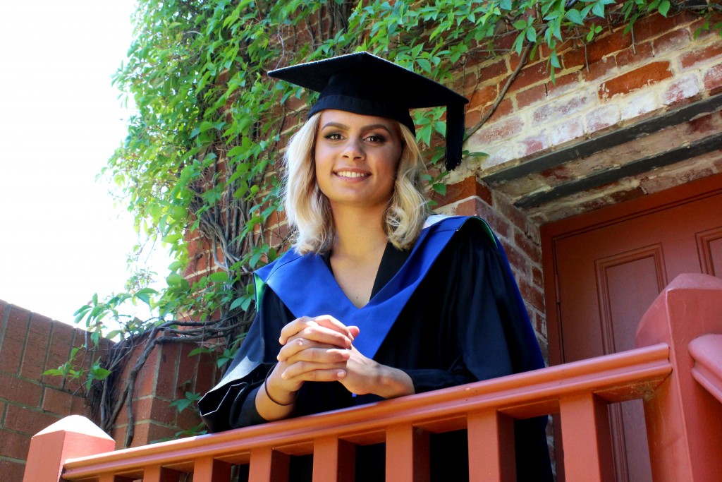 Closing the gap between Indigenous and non-Indigenous health: Newly graduated student Gningla Taylor recently graduated with a Bachelor of Nursing from the University of Notre Dame’s Fremantle Campus. After a number of clinical placements in remote parts of Australia, she is ready to embark on her nursing career. Photo: Supplied