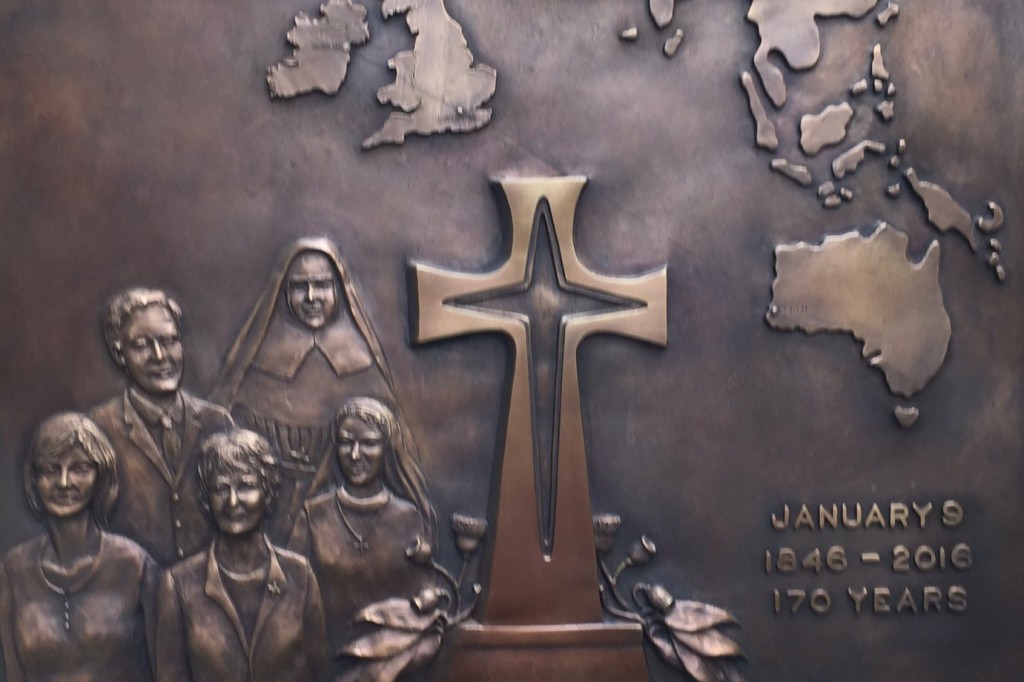 The image of a bronze plaque by sculptor Gael O’Leary, commemorating the Sisters of Mercy’s arrival in Perth 170 years ago, at the January meeting. Photo: Supplied