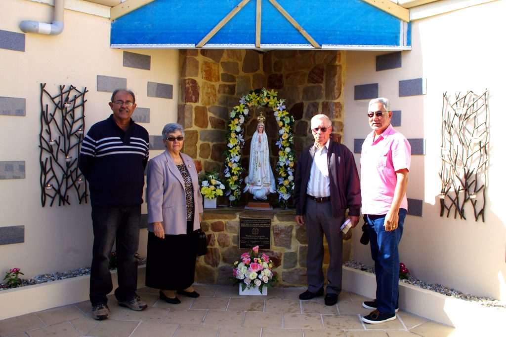 Architect Phil Meynert, parishioners Teresa and Fred Martins, and Coordinator, Vern Fonceca. Photo: Francis Deary.