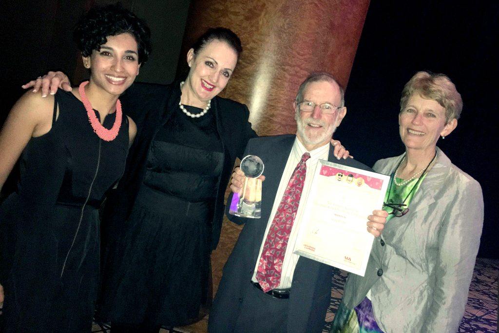 (From left to right): Maria Garzon, Volunteer Coordinator; Lee-Anne Phillips, Executive Director; Greg Elliott, Volunteer; Robyn Rennie, Site Coordinator, Skills for Education and Employment, (SEE), all from Centacare Employment and Training (Perth). Photo: Supplied.