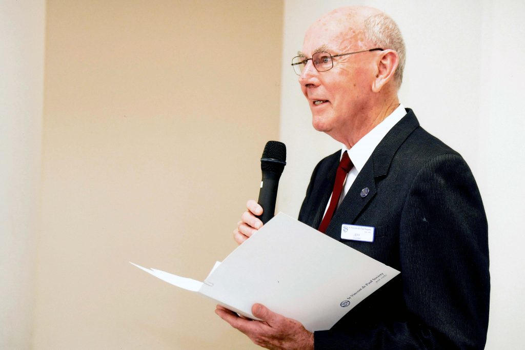 Jeff Trew, pictured in his former role as St Vincent de Paul Society State President, has been remembered as a man who worked tirelessly for his family, parish and community. Photo: Supplied
