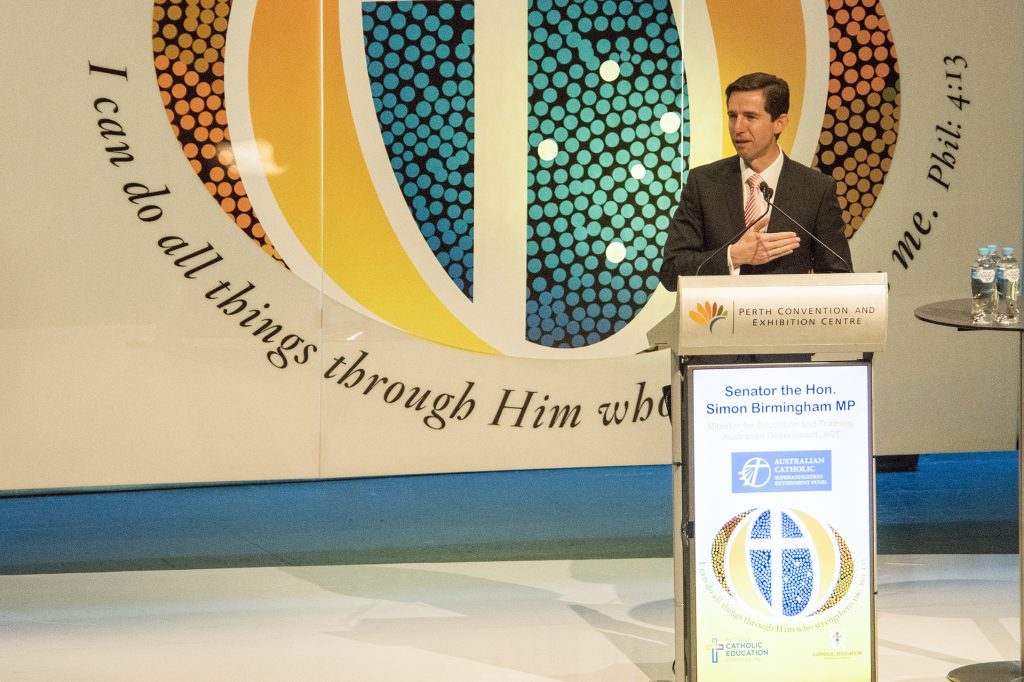 The joint hosts of the National Catholic Education Commission 2016 Conference have said the presence of Minister for Education and Training, Senator Simon Birmingham, and Opposition Leader, Bill Shorten, at the gathering of 1,400 Catholic educators shows the value the politicians place on the role of Catholic schools in Australian society. Photo: Supplied