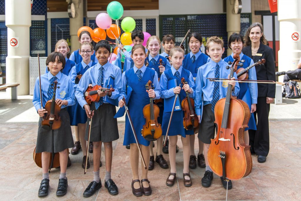 The Loreto Nedlands Beethoven Strings, who won a Shield for Excellence at the Performing Arts Festival for Catholic Schools and Colleges, perform at the associated Carnevale event on 8 September. Photo: Supplied