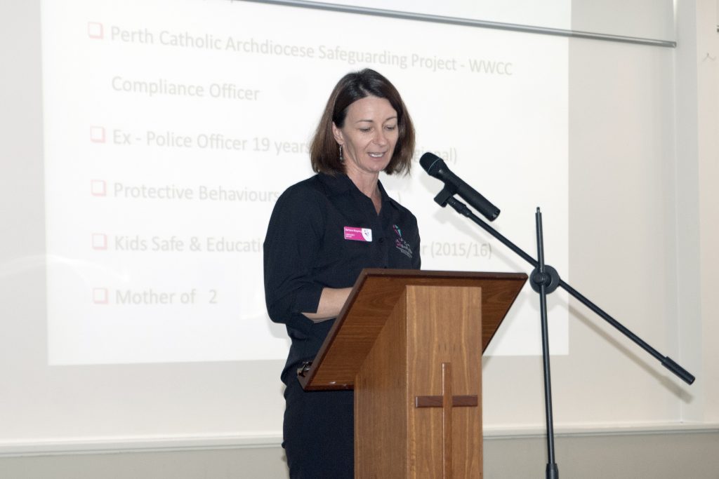 Barbara Blayney from the Safeguarding Project addressed a group of trainee acolytes, advising them on their responsibility in protecting children in the Church. Photo: Caroline Smith