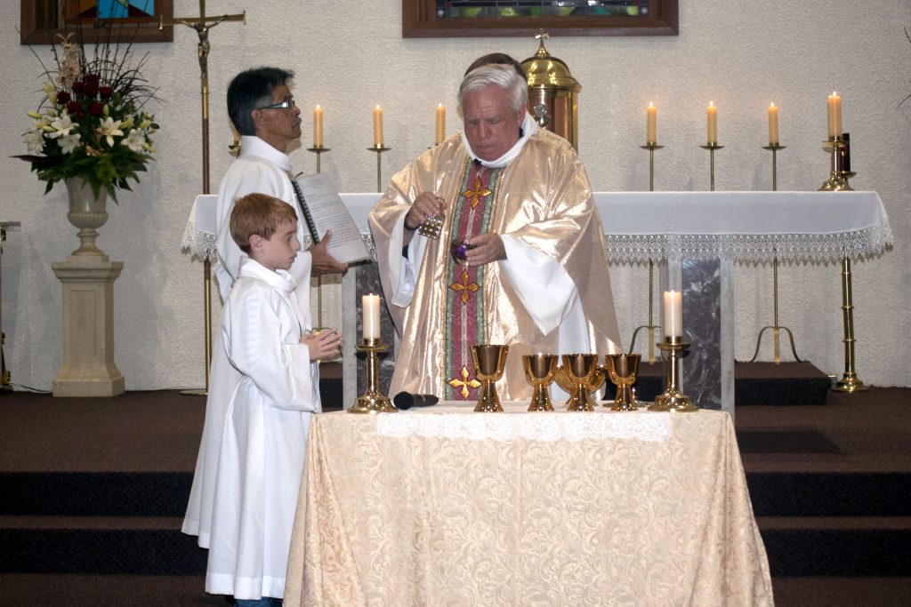 St Paul’s Church in Mount Lawley celebrated its 60th anniversary with a Mass that also included a blessing of four new chalices and a paten. Photo: Caroline Smith