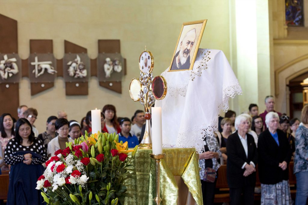 The arrival in Perth of the relics of Italian Saint Pio of Pietrelcina – also known as Padre Pio – has attracted the attention of many Catholic faithful, who have turned out in significant numbers to view and venerate his relics at St Mary’s Cathedral. Photo: Ron Tan