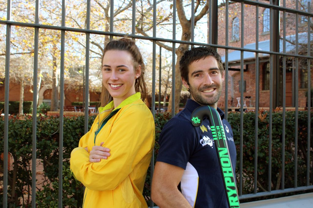 Brianna Throssell and Kiel Brown have represented Australia in international competition in their respective sports of swimming and hockey. Photo: Supplied