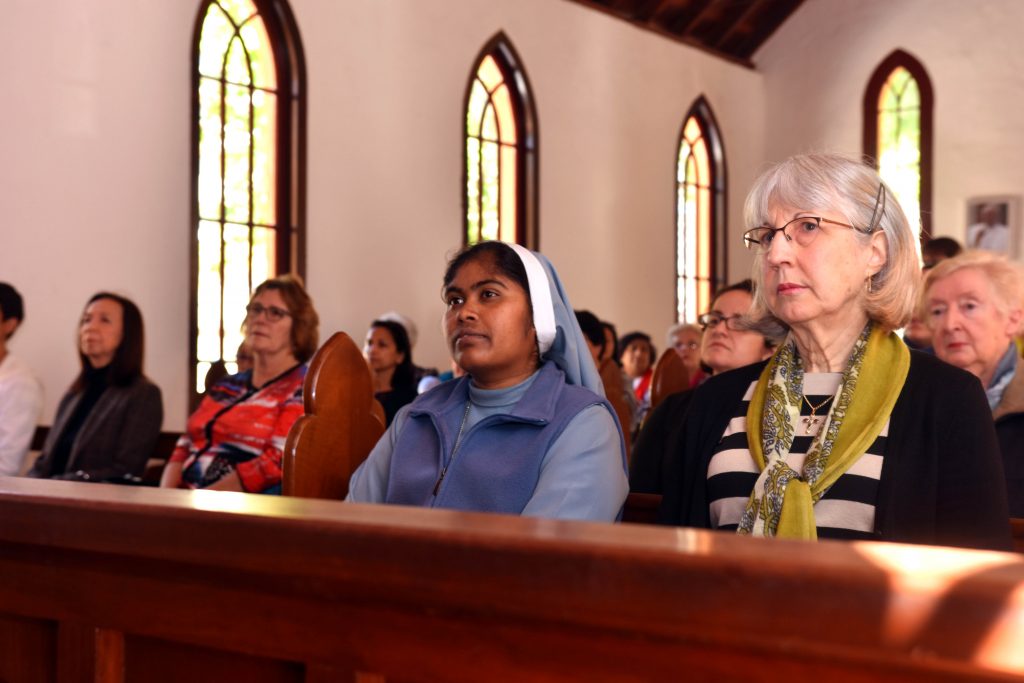 Parish Secretaries listen to Fr Peter Whitely’s homily during the Mass for the 2016 Parish Secretaries’ Reflection Day. Fr Whitely emphasised that the parables in Luke’s were foundational to reflections on God’s mercy during this Jubilee Year. Photo: Daniele Foti-Cuzzola