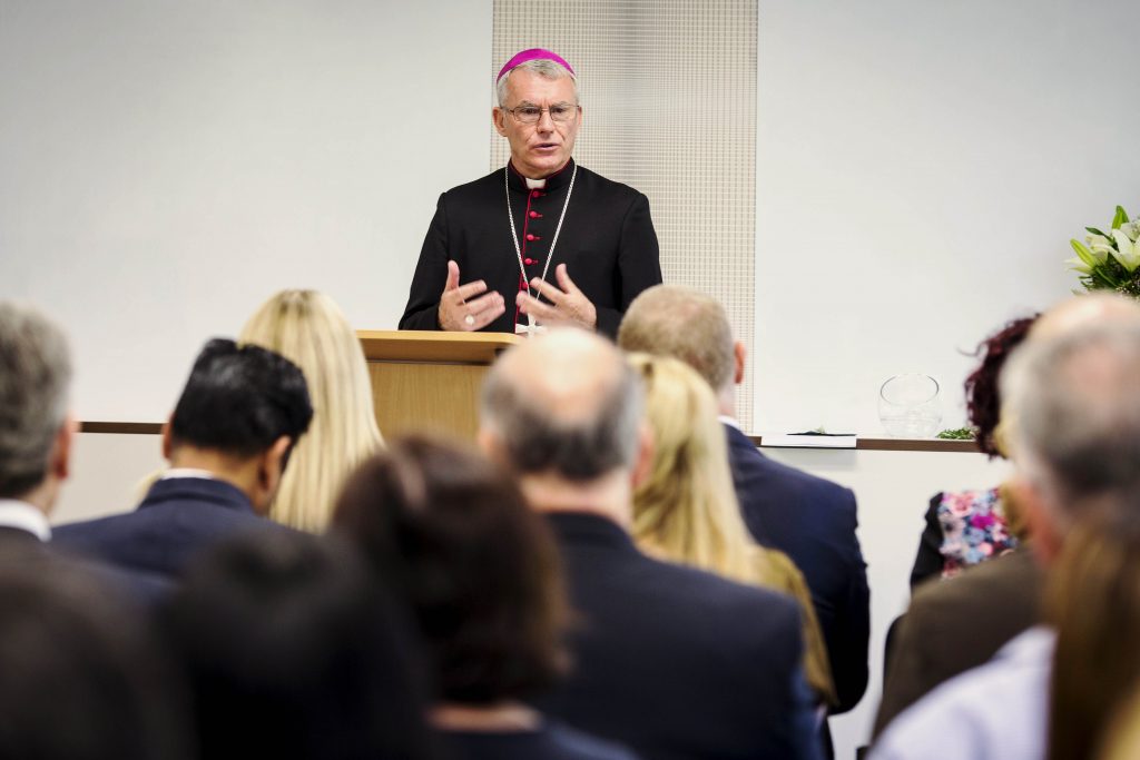In his brief address, Archbishop Costelloe spoke of the values on which Catholic Homes is founded and highlighted the importance of hospitality and dignity when dealing with Australia’s ageing population. Photo: Supplied
