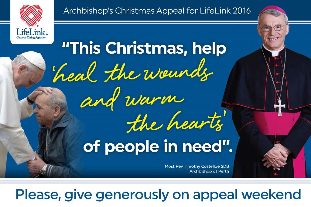 Archbishop Timothy Costelloe is inviting people to give generously to his annual ‘Christmas Appeal for LifeLink’ on appeal weekend. Photo: Supplied