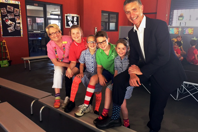 Xavier Catholic Primary School in Armadale took part in fundraising and formation for Socktober in September, along with Member for Armadale, Dr Tony Buti. Photo: Supplied
