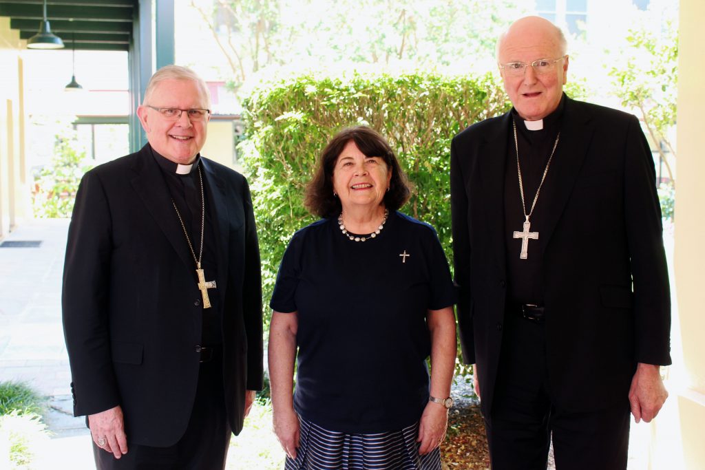 Archbishop Mark Coleridge, Sr Ruth Durick and Archbishop Denis Hart at the launch of Catholic Professional Standards (CPS) Limited, a new national Church response to the importance of safeguarding vulnerable people. Photo: Supplied
