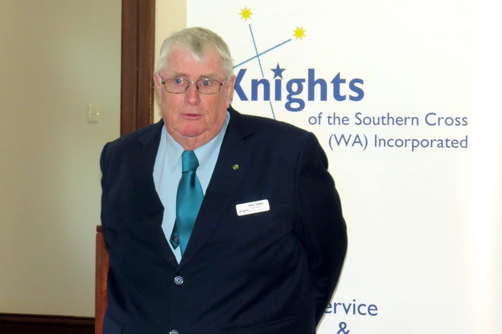 Order of the Knights of the Southern Cross State Chairman John Dwyer, who addressed the 42 recipients of an education scholarship offered by the order at a recent ceremony held at the Catholic Education office in Leederville. Photo: Supplied