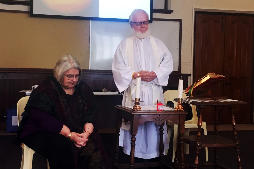 Fr Paul Pitzen celebrates Mass at the end of a series of workshops on Restorative Justice, which included participants from the Archdiocese of Perth and the dioceses of Bunbury and Geraldton. Photo: Supplied