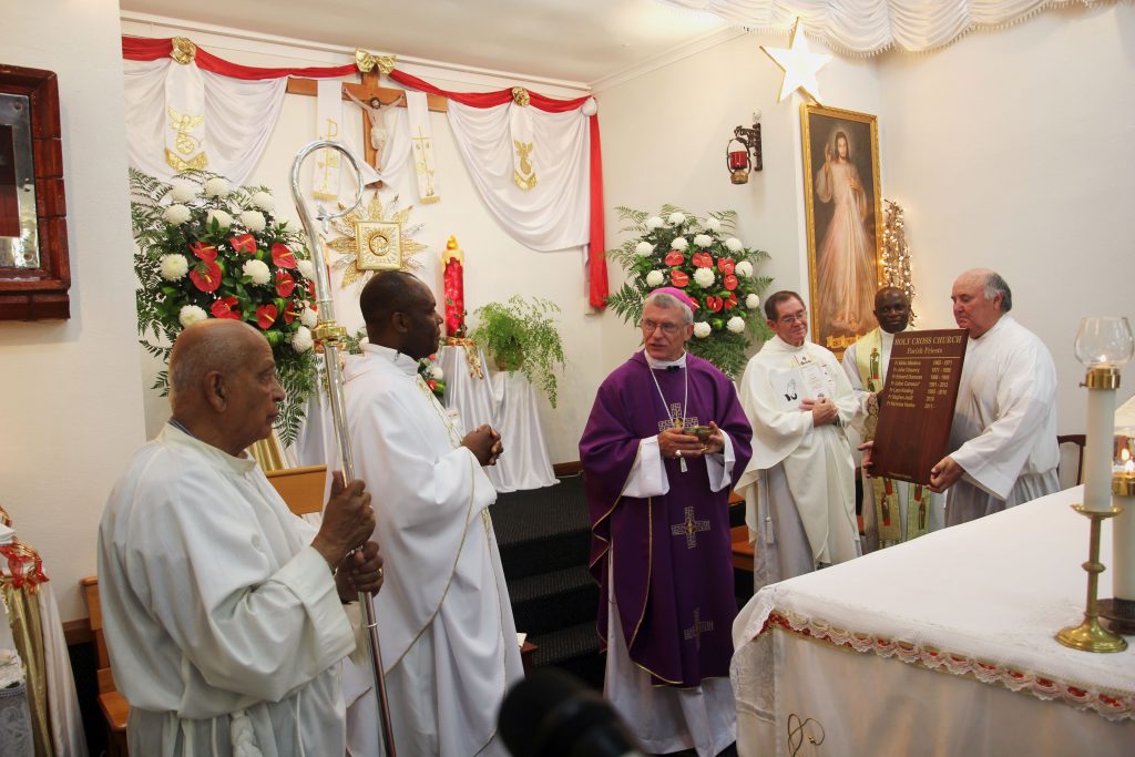 Hamilton Hill’s Holy Cross Parish recently celebrated its 50 year anniversary with a morning Mass and the arrival of a new tabernacle and honour board, recognising the many priests who have served there over the years. Photo: Supplied