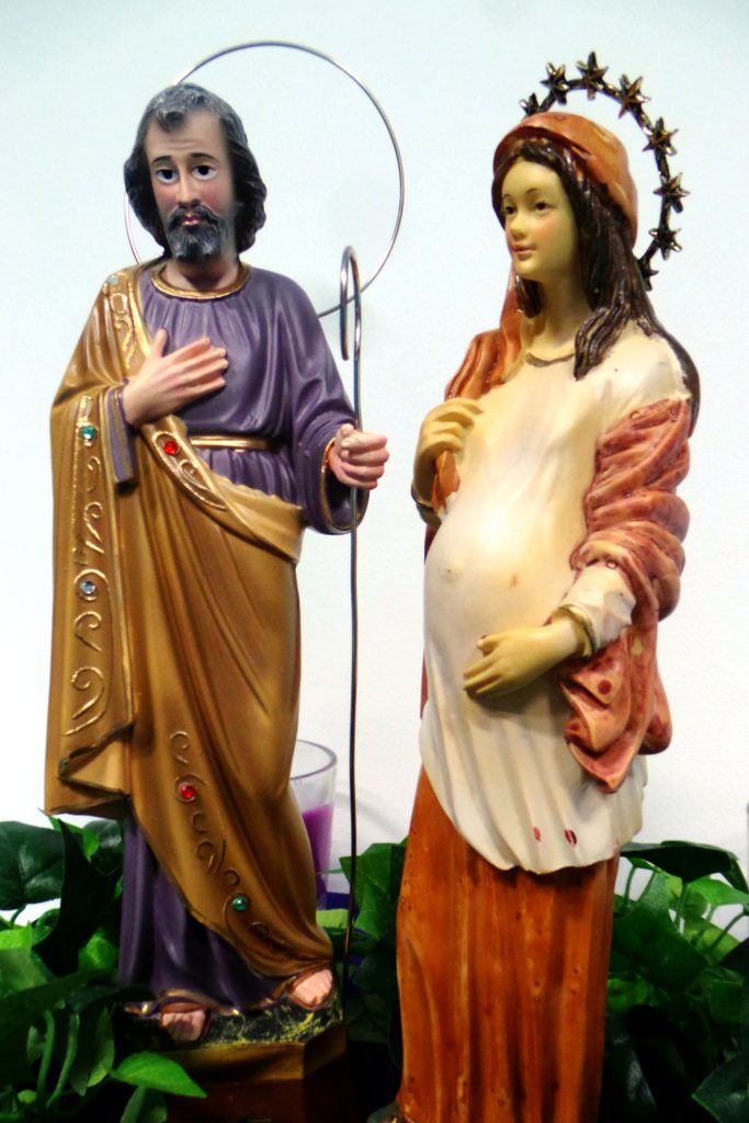 A unique feature of the Misa de Gallo at Banksia Grove was the ‘journey’ of pilgrim statues of the Blessed Virgin Mary and Saint Joseph to various families within the parish. Photo: Supplied