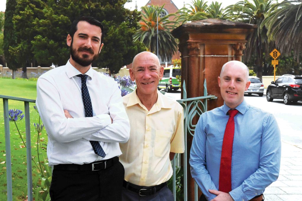 Recently appointed Director of the Centre for Faith Enrichment, Marco Ceccarelli; Director of The Shopfront, Damian Walsh and Director of Archives, Odhran O’Brien. Photo: Jamie O’Brien
