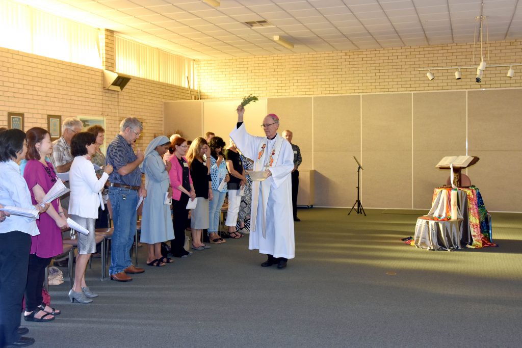 Perth Auxiliary Bishop Donald Sproxton blesses congregants at this year’s Missioning Celebration for Personal Advocacy Service. Photo: Caroline Smith