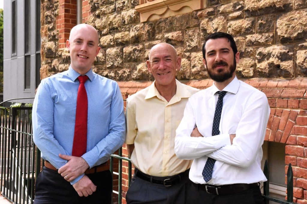 Recently appointed Director of the Centre for Faith Enrichment, Marco Ceccarelli; Director of The Shopfront, Damian Walsh and Director of Archives, Odhran O’Brien. Photo: Daniele Foti-Cuzzola
