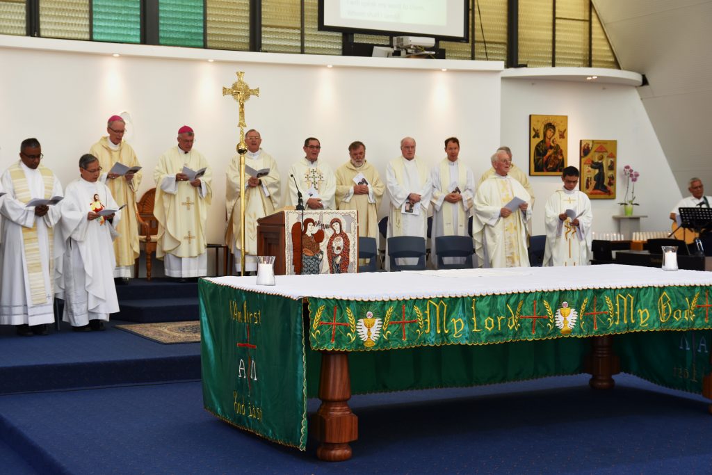 A memorial service for Father Peter Growney was held at Mirrabooka parish, and celebrated by Archbishop Timothy Costelloe, con-celebrated by Bishop Donald Sproxton, Vicar-General Rev Peter Whitely, Rev Fr Geoff Aldous and Mirrabooka Parish Priest Rev Fr Giosue Marini. Photo: Daniele Foti-Cuzzola