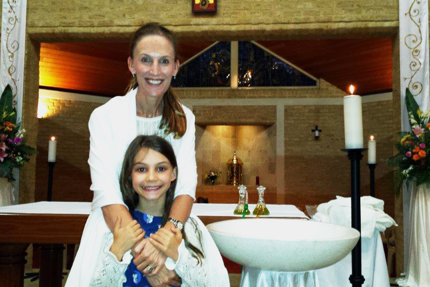 Kylie Farina and her daughter Issy, who shared in her journey of faith during the Rite of Christian Initiation (RCIA) at Morley Parish. Photo: Supplied