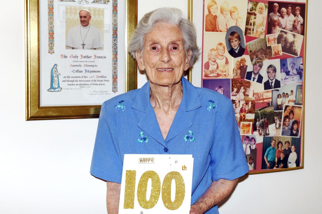 Much loved and spritely All Saint’s Church, Greenwood parishioner, Lillian Fitzsimons turned 100 years young on January 22, this year. Photo: Natashya Fernandez