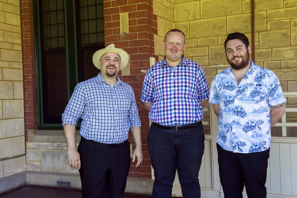 Left to Right – Adam Quinlivan, Matthew Tloczek and Nathan Barrie have recently been welcomed into St Charles Seminary on 22 February. Photo: Natashya Fernandez