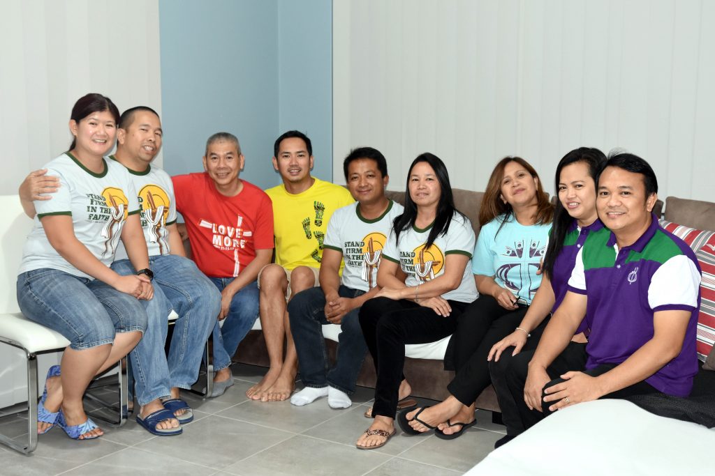 CFC Youth for Christ Coordinators Peter and Kaye Tuyay, Gosnells Unit Leader Jay Cabrera, Ancop Head Herbert Delgado, Bunbury Unit Leaders Rey and Lordnet Caseres, Handmaids of the Lord WA Coordinator Ann Ong and WA CFC Heads Lynn and Carlos Jamito at a recent household prayer meeting. Photo: Caroline Smith