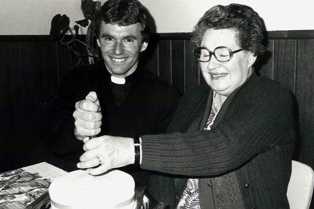 On the occasion of his Final Profession on 8 September, 1985, with his mother Carmel. Photo Supplied