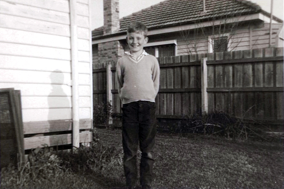Archbishop Costelloe as a young boy at home in Melbourne, 1963. Photo: Supplied