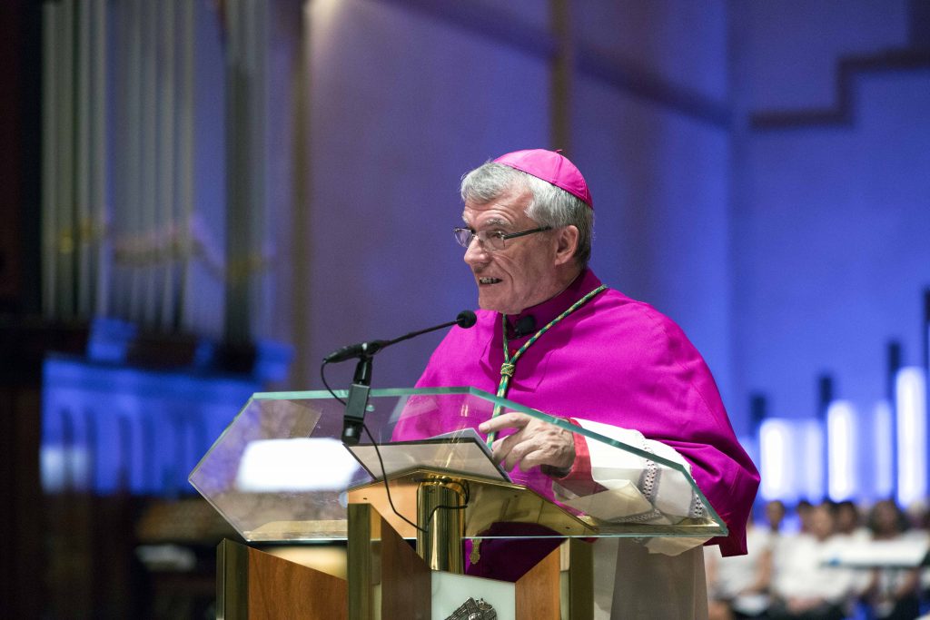 Archbishop Costelloe called for catechumens and candidates to be examples of the Catholic faith and a living sign that Jesus is with us, wanting to reach out to the world. Photo: Ron Tan