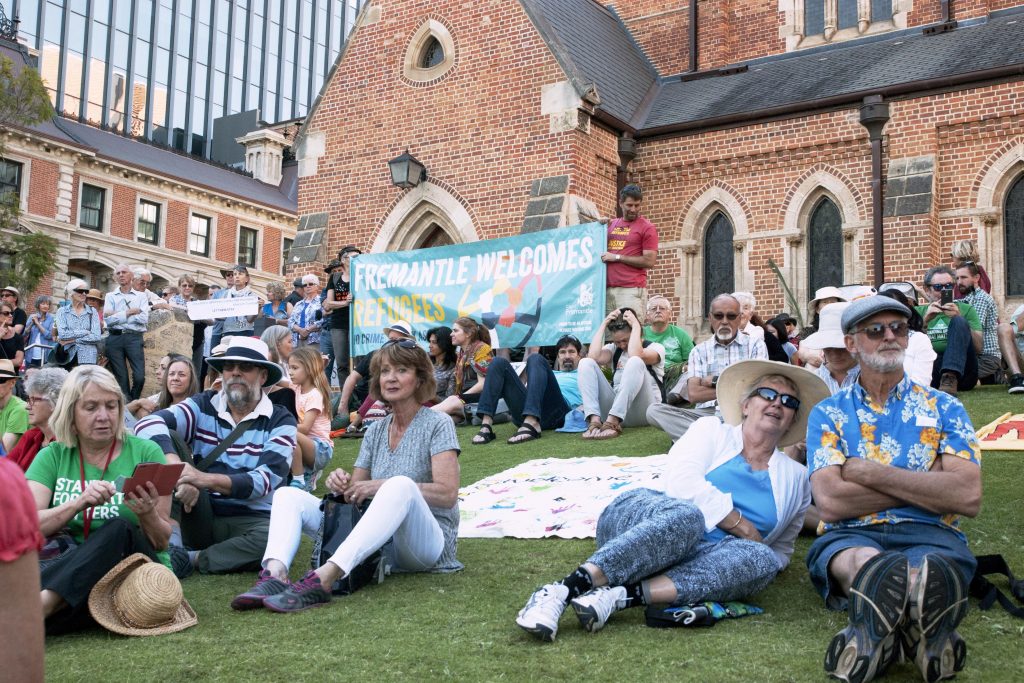 Around 1000 people turned out for the annual event which focused on supporting asylum seekers and refugees in Australia and worldwide. Photo: Caroline Smith