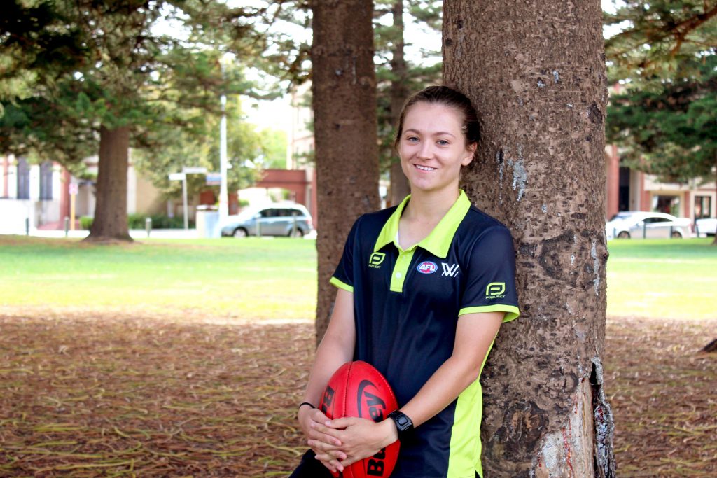 Gabby Simmonds says her training as an AFL umpire is helping her future career as a teacher. Photo: Supplied