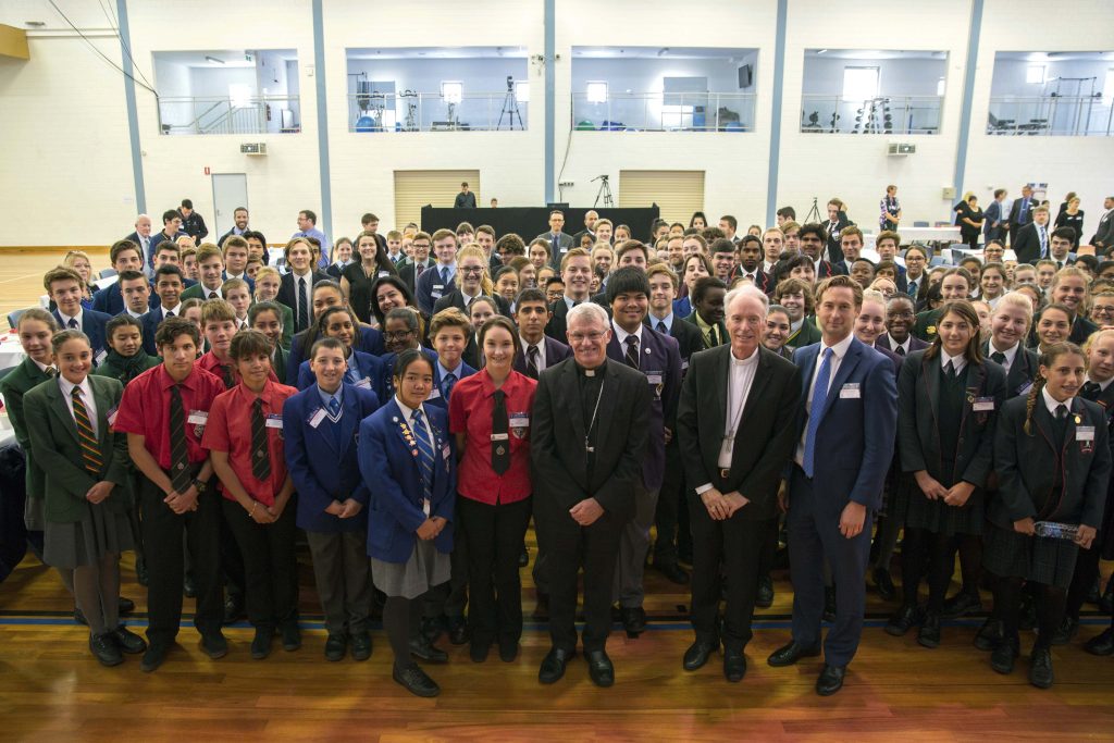 Archbishop Costelloe and Bishop Sproxton are hoping that Catholic schools in the Archdiocese will join together to collectively raise an additional $130,000 this LifeLink Day to help people in need throughout WA. Photo: Ron Tan.