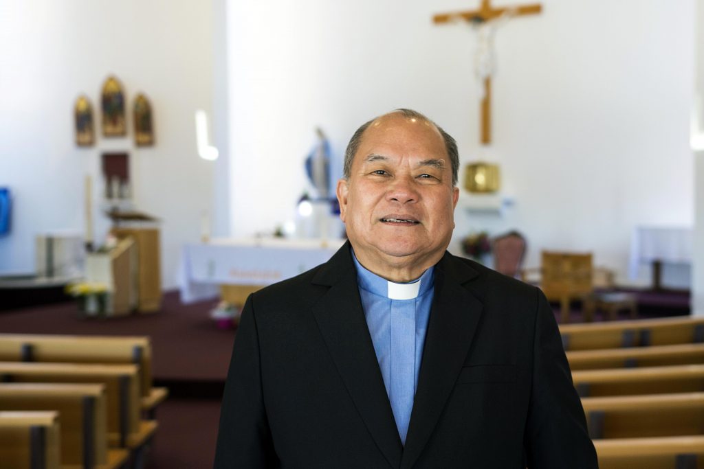 Fr Carrillo suffered internal haemorrhaging in an attack by a paramilitary group during his seminary years in the Philippines, but recovered after an emergency operation and now celebrates 40 years as a priest. Photo: Josh Low.