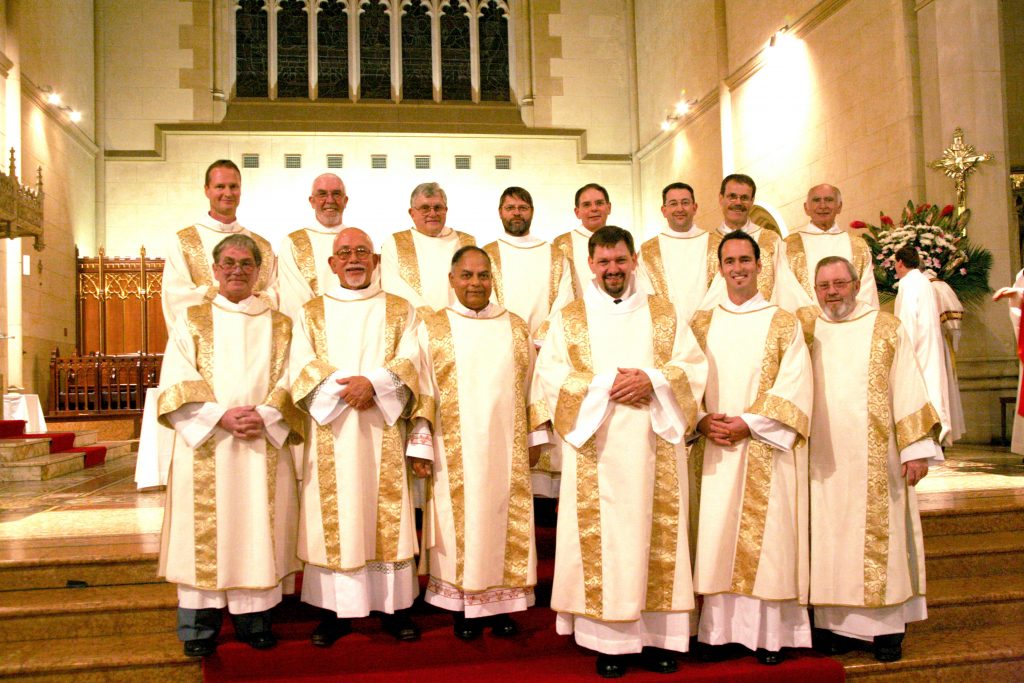 Permanent Deacons from the Archdiocese of Perth at their Ordination on 29 June 2006. Photo: Jamie O’Brien.