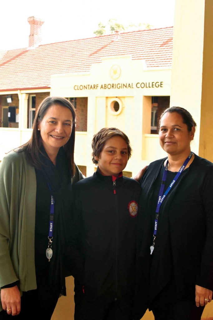 Marika Councillor and Terri Golding, pictured with a student from Clontarf Aboriginal College, were last year recognised for excellence in areas of recent study. The women are now sharing their skills and experience in the Catholic Education WA system. Photo: Supplied. 