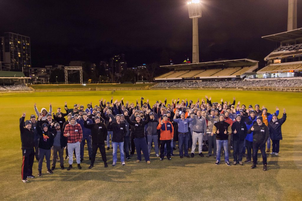 CEOs from across the State gathered at the WACA in East Perth last week on Thursday 22 June for the 2017 Vinnies CEO Sleepout to raise money to support Vinnies homeless services as well as raise awareness around the issues surrounding homelessness. Photo: Natashya Fernandez.