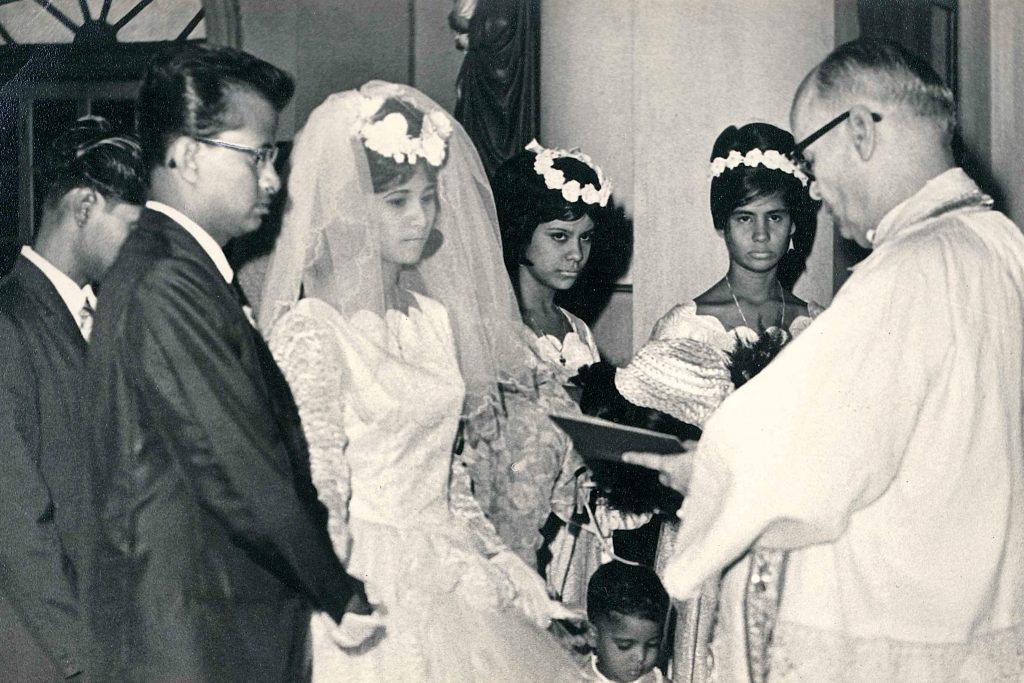 They were engaged in 1966 and married a year later on 10 June 1967 at St Francis Xavier Church in Kolkata. Photo: Supplied.