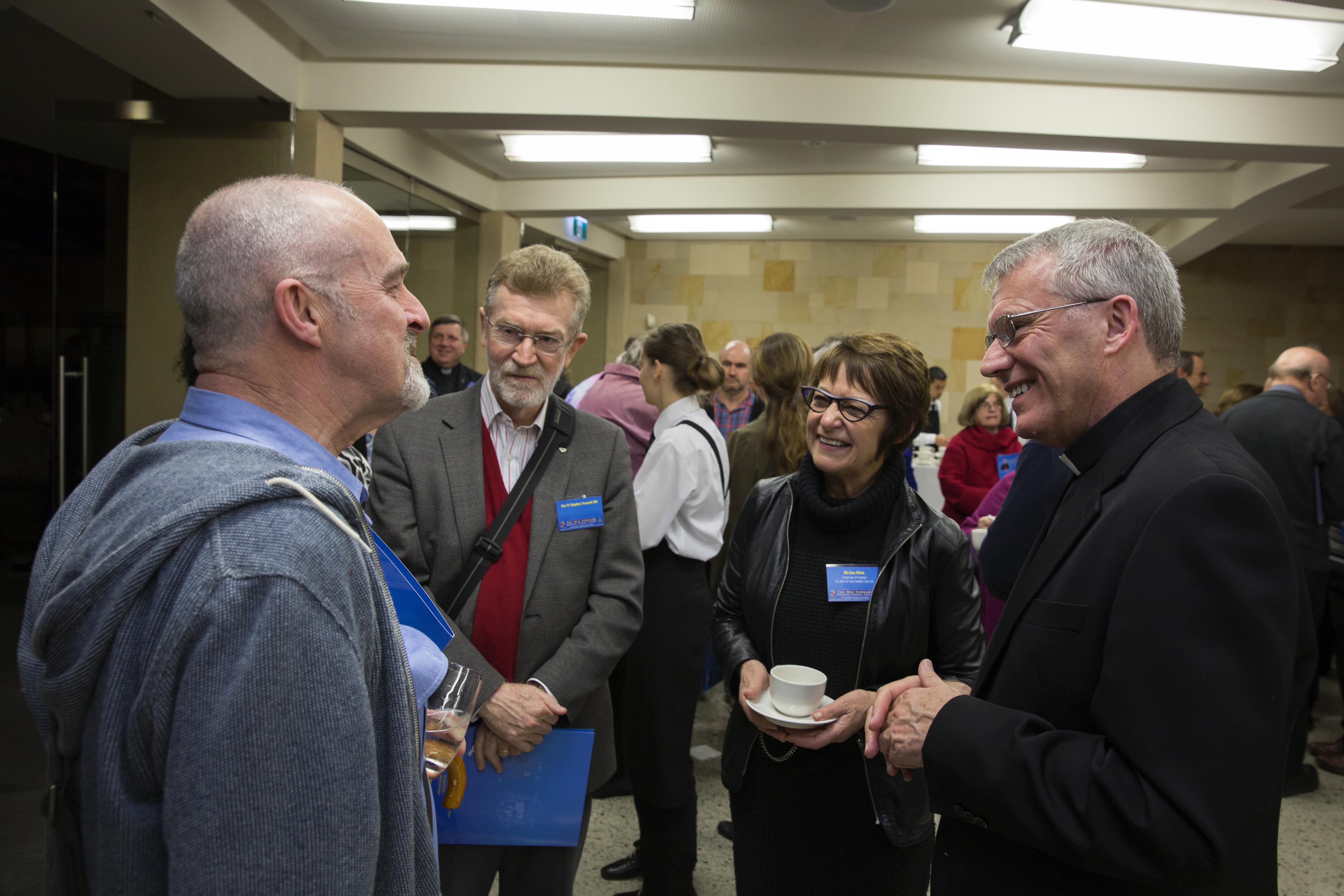 Archbishop Timothy Costelloe speaking to guests who attended the launch of The Way Forward, the consultation phase of the Archdiocesan Plan that took place at St Mary’s Cathedral in September 2015. Photo: Ron Tan.
