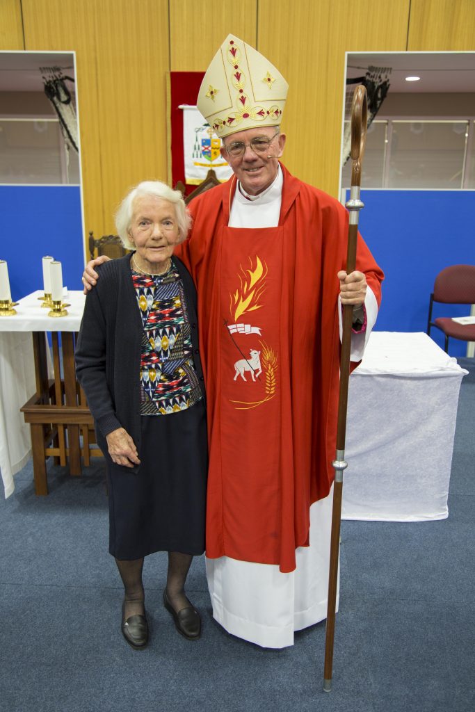 New Geraldton Bishop the Most Rev Michael Morrissey with his Mum, Margaret, after his ordination as Bishop last Wednesday 28 June. Photo: Jamie O’Brien.