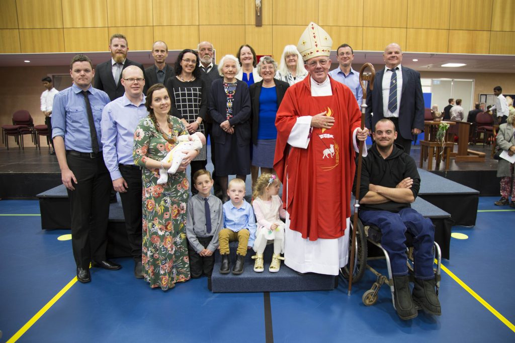 New Geraldton Bishop the Most Rev Michael Morrissey with family members after his ordination as Bishop last Wednesday 28 June. Photo: Jamie O’Brien.