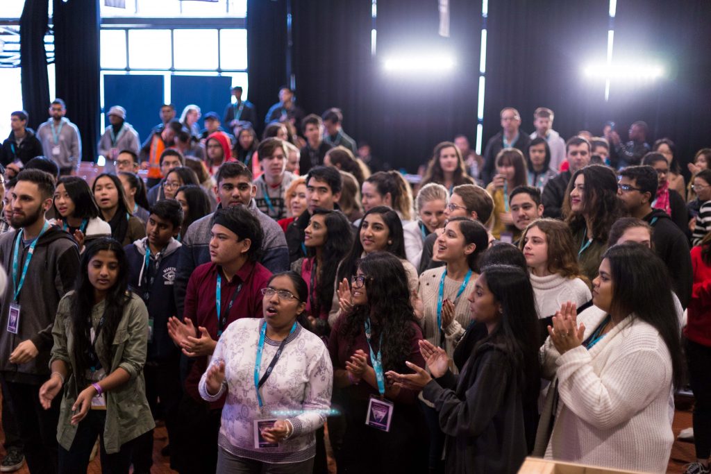 Veritas 2017 saw some 350 youth braving the weather over the weekend to partake in a faith-filled three days from 30 June to 2 July at Notre Dame University Fremantle. Photo: Supplied.