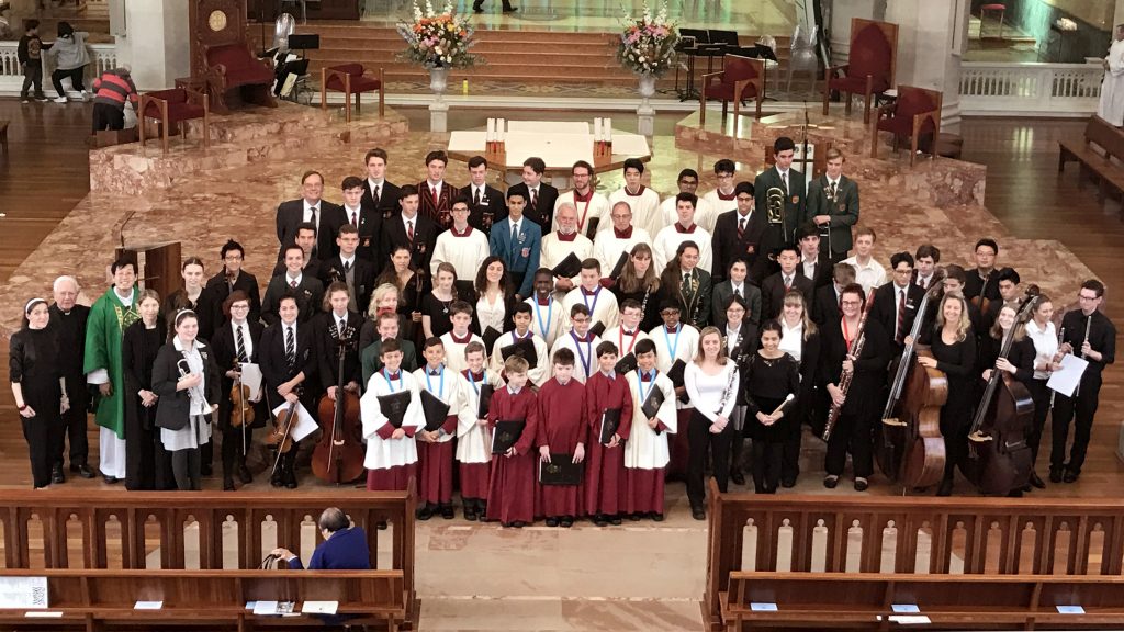 More than 70 young West Australian musicians from various schools and universities last weekend gathered at St Mary's Cathedral to form an orchestra and choir, together with their teachers and the Cathedral Choir at the Solemn Sung Orchestral Mass at 11am. Photo: Supplied. 