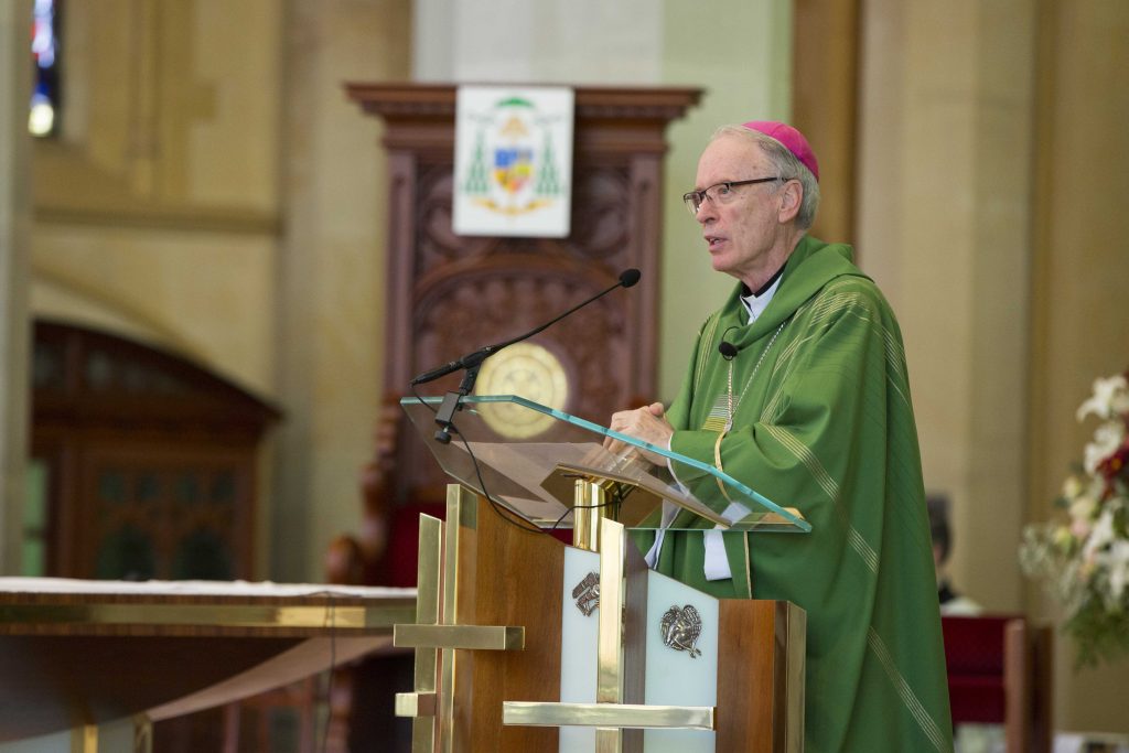 We are all called to discern the hand of God at work in the mission and ministries of the Archdiocese, the Most Reverend Donald Sproxton VG, Auxiliary Bishop of Perth said at the Agencies Commissioning Mass at St Mary’s Cathedral on 7 July. Photo: Ron Tan.