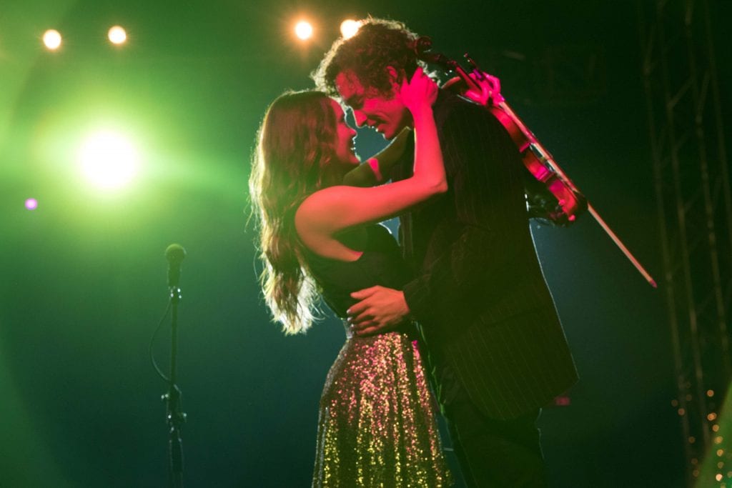 Rebecca Breeds and Robert Sheehan hit all the right notes as Keevey and Roland in Ben Elton’s Three Summers. Photo: Supplied.