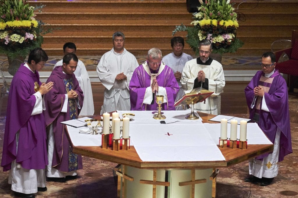 Perth Archbishop Timothy Costelloe SDB celebrated Mass for the culmination of the nine day Novena of Masses on 23 December. Photo: Ron Tan.