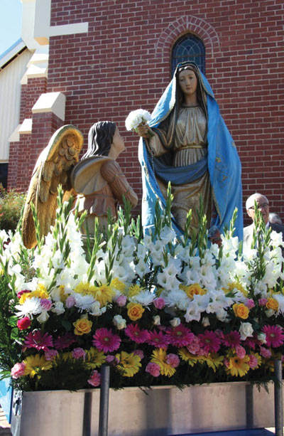 The beautiful statue of Our Lady of the Annunciation at St Kieran’s Catholic Parish